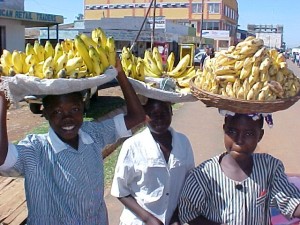 Kenya Girls with Bananas