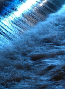 flowing blue water